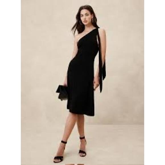 Banana Republic Factory TENCEL™ KNEE-LENGTH DRESS small NWT little black  dress - Picture 2 of 11